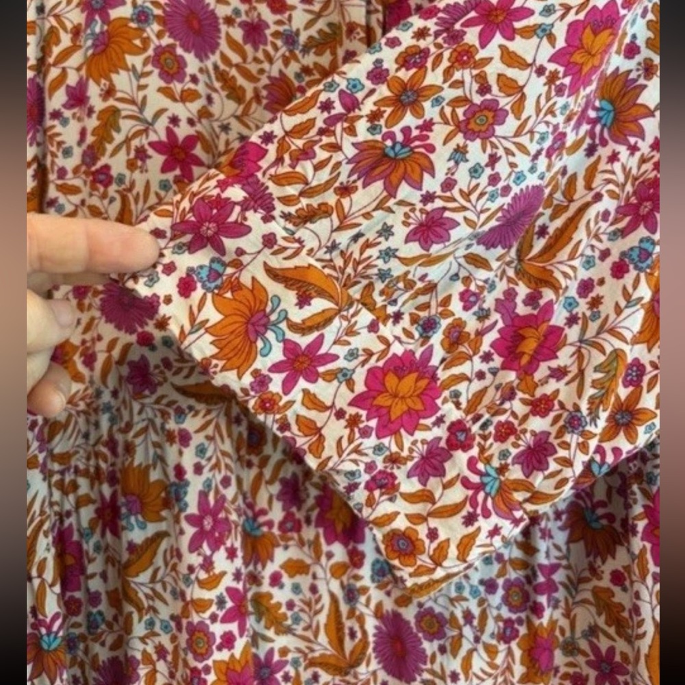 NATURAL LIFE Pink and Red Floral Midi Dress - Picture 5 of 6